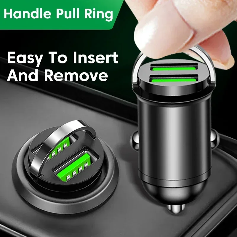100W/200W Mini Car Charger Lighter Fast Charging for IPhone QC3.0 Mini PD USB Type C Car Phone Charger for Xiaomi Samsung Huawei