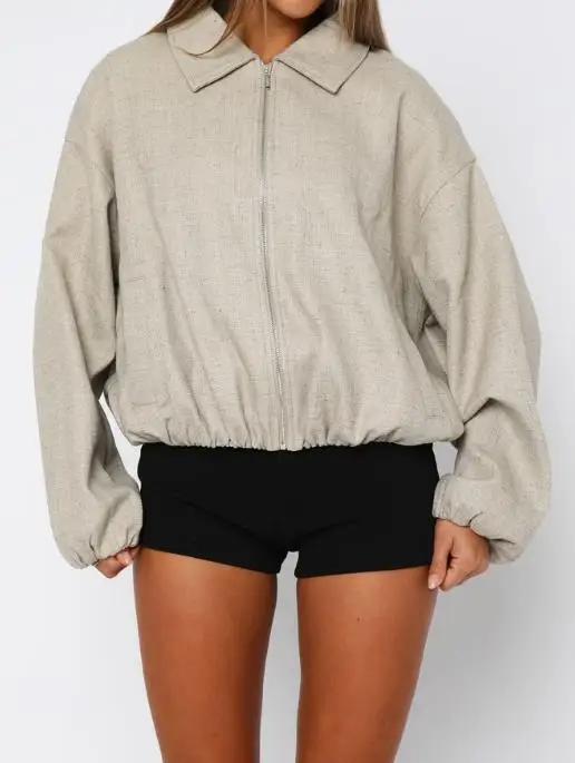 

Women's Clothing 2025 Autumn Winter Vacation Zipper Solid Color Jacket Commuter Retro Casual Fashionable Jacket