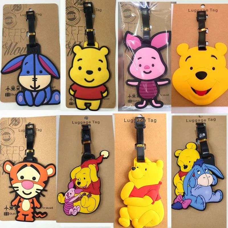 Disney Winnie the Pooh Luggage Tag Tigger Suitcase ID Address Holder Baggage Boarding Tags Portable Label Party DIY Decorations