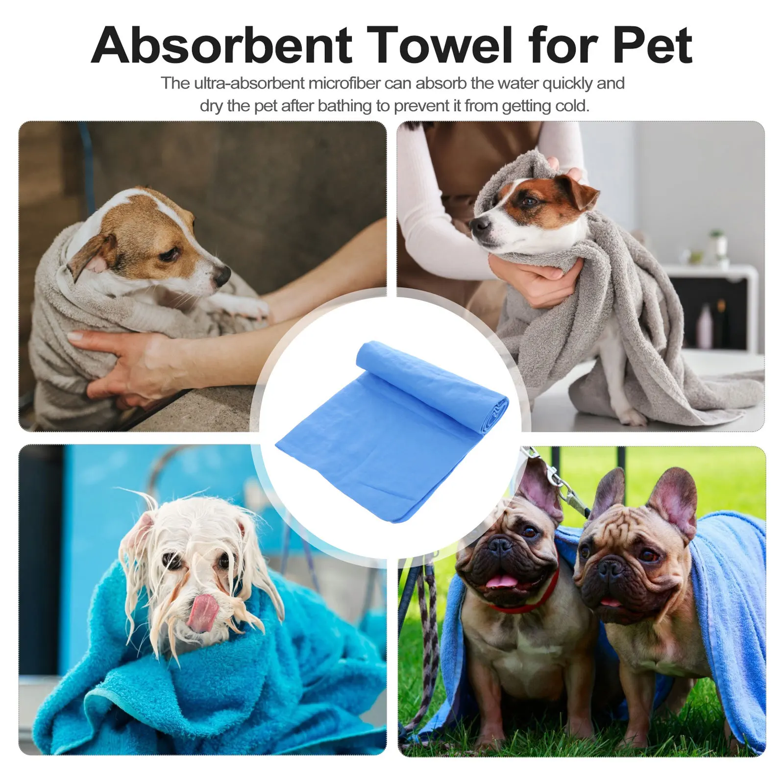 

Soft Comfortable Pet Bath Towel Large Quick Dry Absorbent Microfiber Dog Cat Grooming Dog Bath Towel Pet Supplies