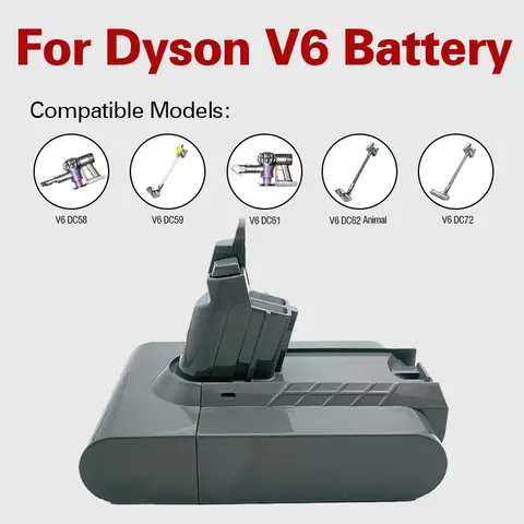 for Dyson V6 100% Original 21.6V Lithium Replacement Battery DC58 DC59 DC62 DC74 SV09 SV07 SV03 Vacuum Cleaner Battery