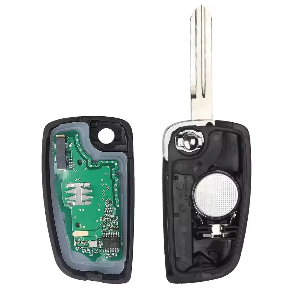 KEYECU Replacement Flip Remote Key Yellow Led 2 Button PCF7961M / 4A CHIP 433.92MHz FSK for Nissan Qashqai 2019 2020