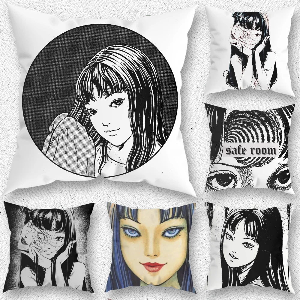 Tomie Junji Ito Pillow Case For Home Bedroom Room Decoration Living Room Sofa Cushion Cover Suitable