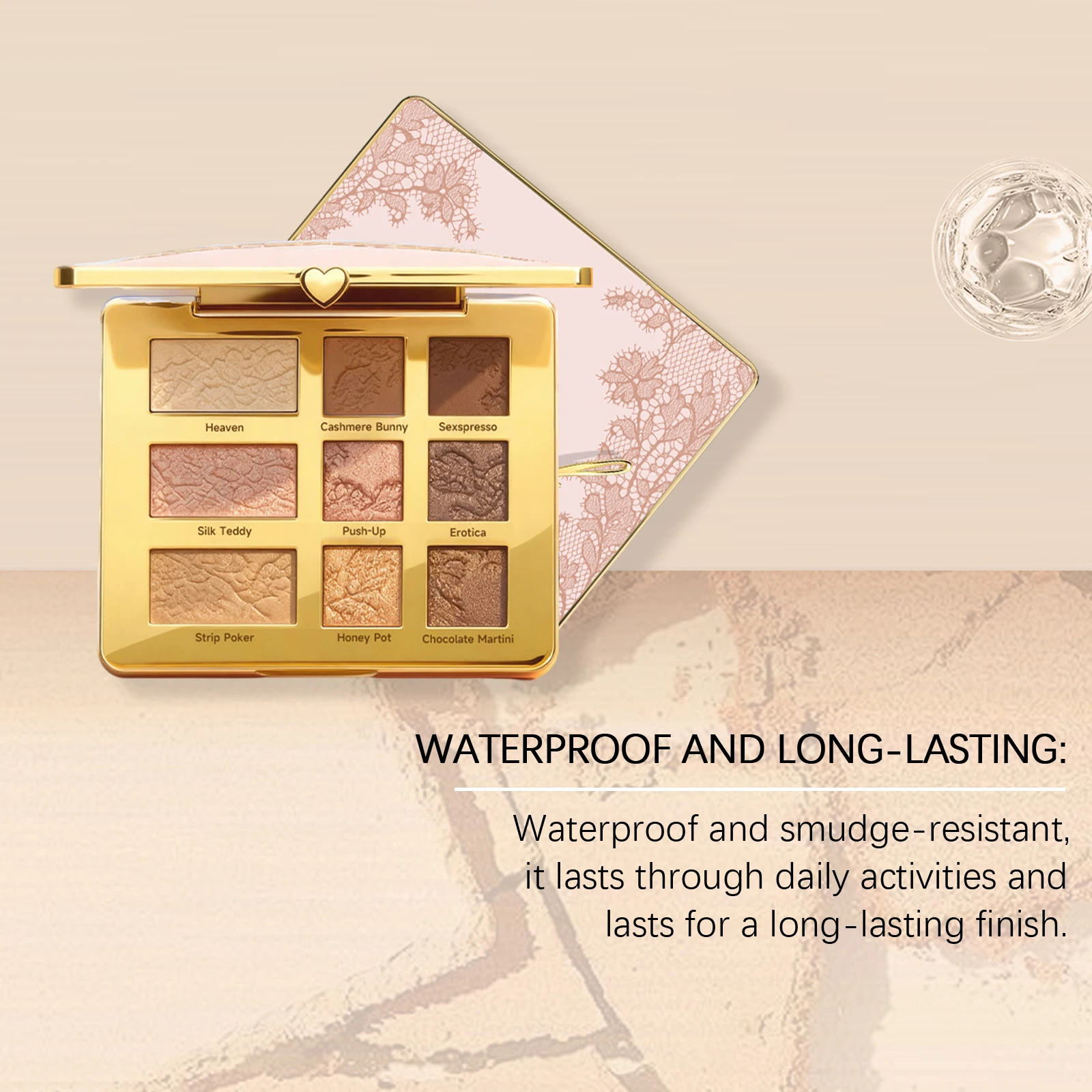 9 色のアイシャドウパレットプロフェッショナルアイメイクプレート防水ナチュラルヌードシマーグリッター顔料アイシャドウパレットセット