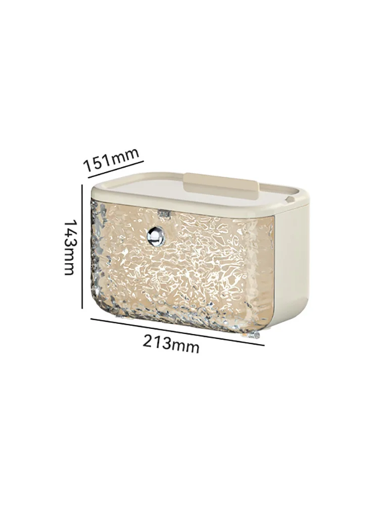 Bathroom Tissue Box Wall Mounted Non Perforated Magnetic Suction Cover Tissue Box Storage Rack Water Ripple Storage Box