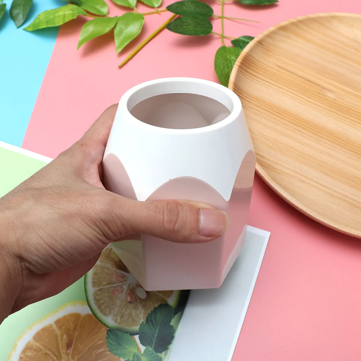 وعاء قلم رصاص كبير وردي خفيف الوزن حامل قلم إبداعي لتزيين المكتب منظم قرطاسية حاوية قلم رصاص مرتب