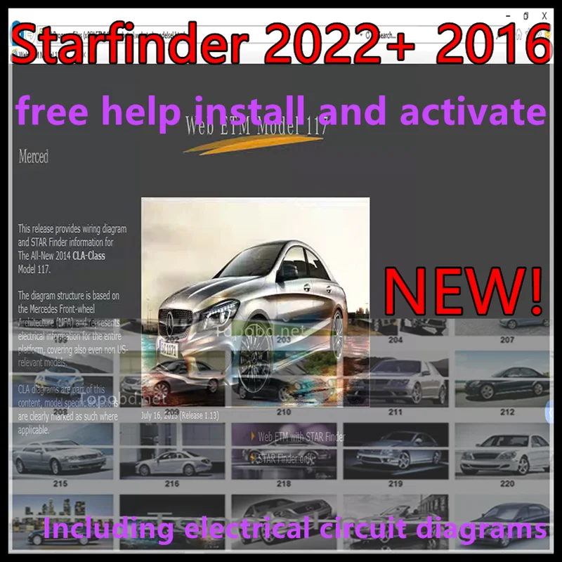 NEW for Benz StarFinder 2022+ 2016 Full Download and Installation Service MB StarFinde r 2022 or 2016 contains electrical wiring