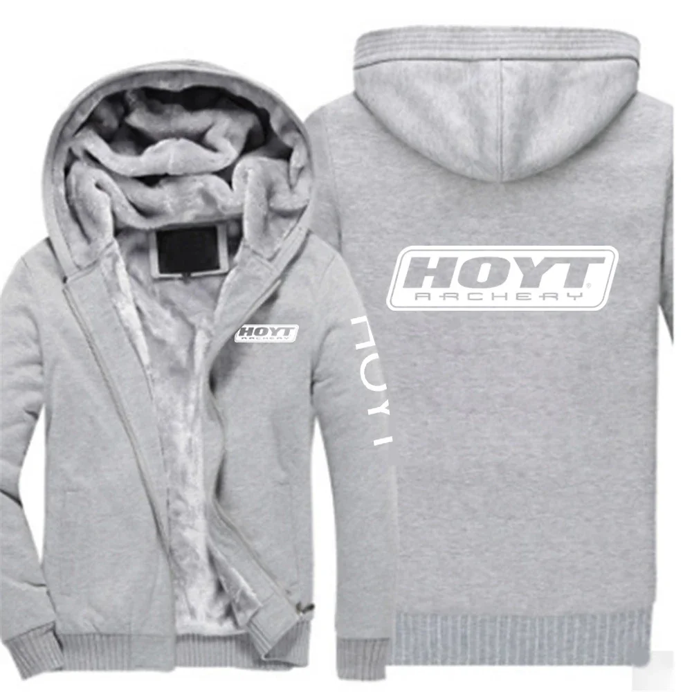 2024 New Men Hoyt Archery Raglan Sweatshirt Autumn And Winter Fleece Thick Hooded Sportswear Coat Hoodie Print Jackets