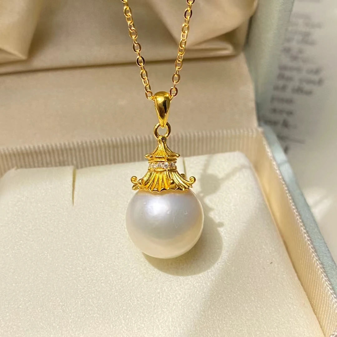 

Wholesale S925 Sterling Silver Pendant Mount Base Mountings Findings Parts Fittings Accessories for 12-13mm Pearls 5pcs/lot