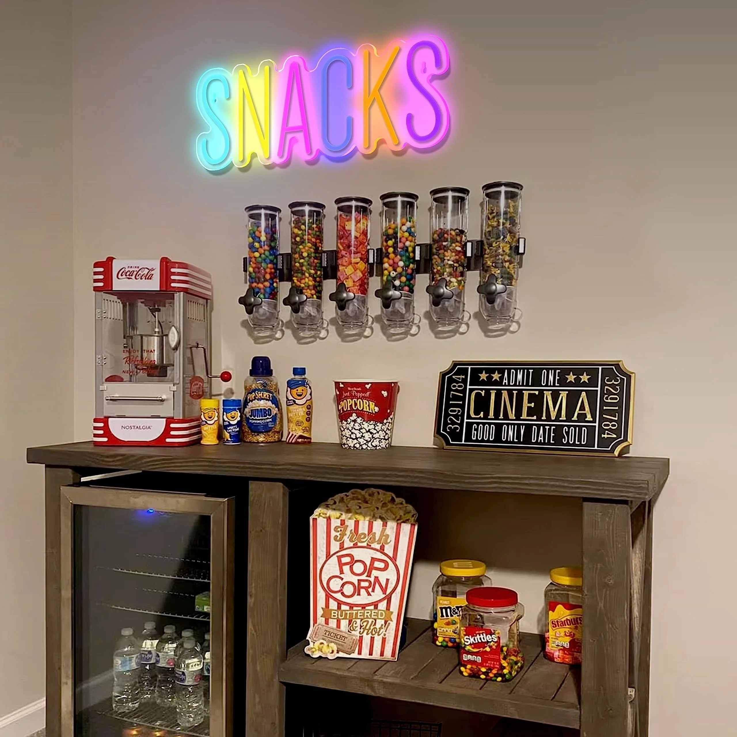 1pc Snack Neon Sign Modern Contemporary Style Neon Light Sign for Snack Shop Cake Candy Store Men Cave Coffee Bar Decor Dimmable