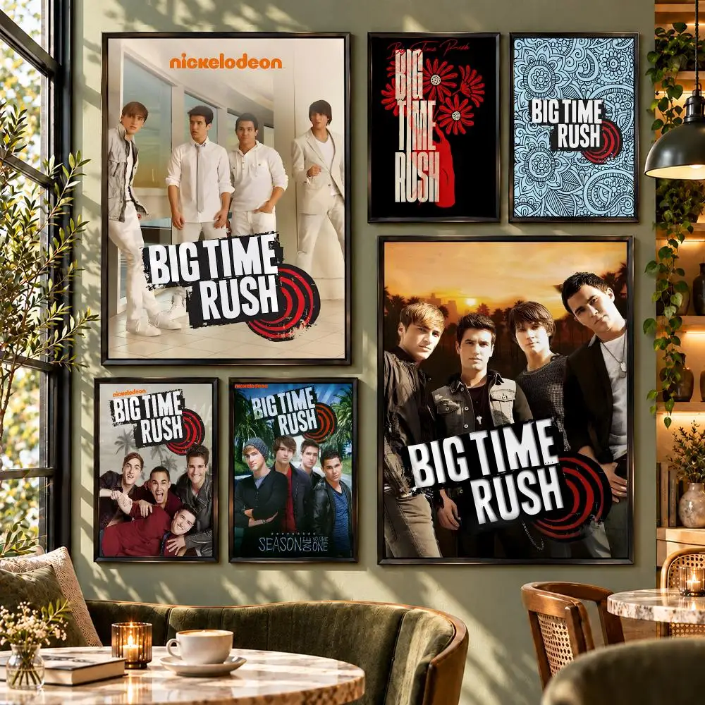 Series Teen Music Big Time Rush Poster HD Self Adhesive Wall Decor for Bedroom Dorm Room Office Gaming Room Gift