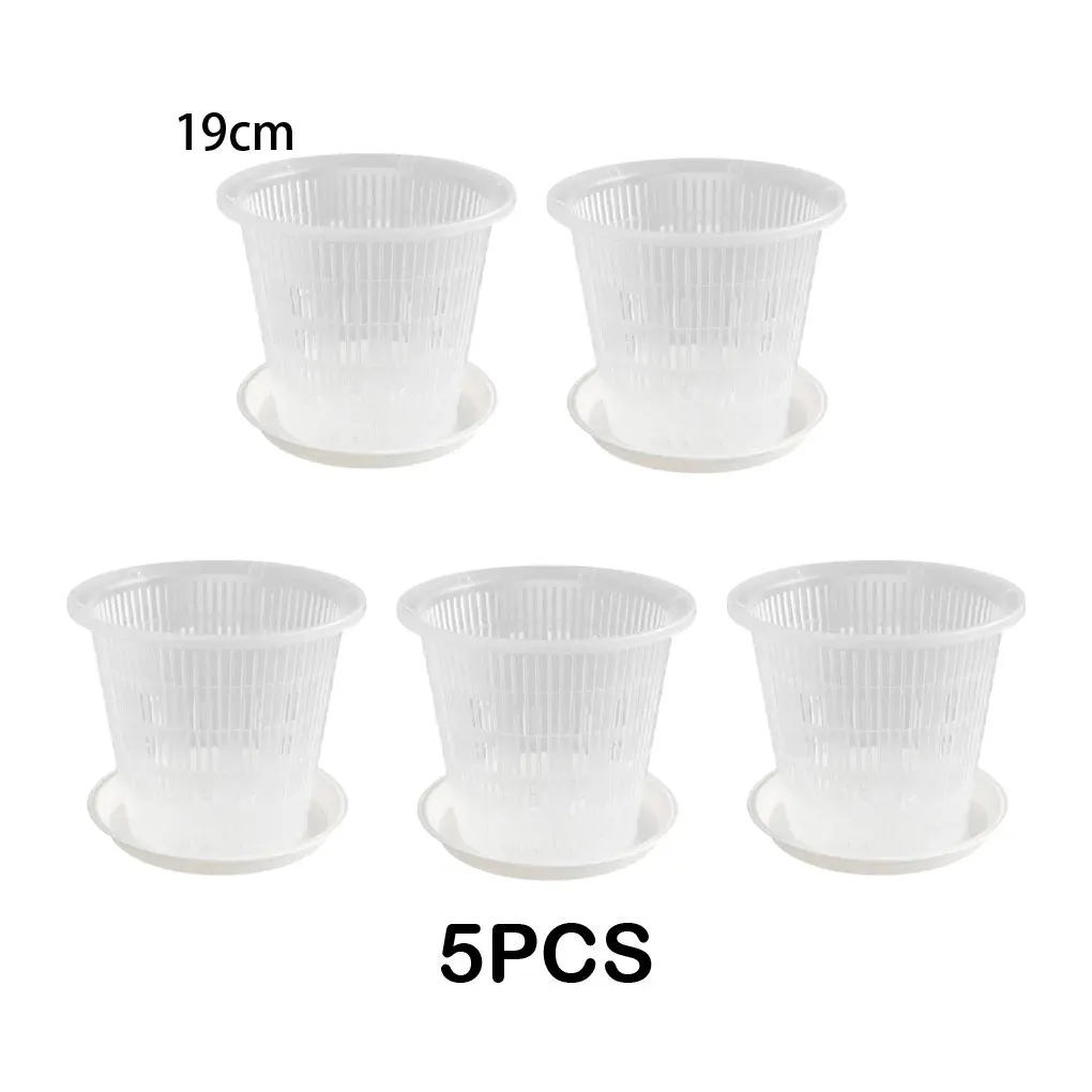 

5 шт. пластиковый прозрачный цветочный горшок для растений 6 шт. прозрачные горшки для орхидей с отверстиями 5 шт. пластиковые горшки для растений 19 см