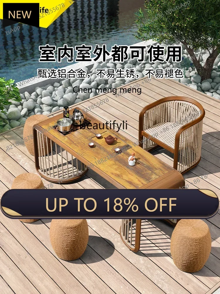 

P178 Outdoor Table and Chairs for Courtyard, Pavilion, Open-Air Tea Drinking, Terrace Tea Table, Garden Tea Brewing Table