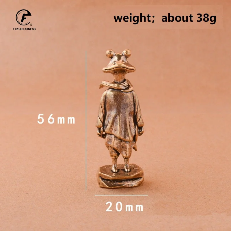 Retro Brass Cartoon character Mr. Frog Small Statue Lucky Desktop Ornament Animal Figurines Home Decoration Accessories Gifts