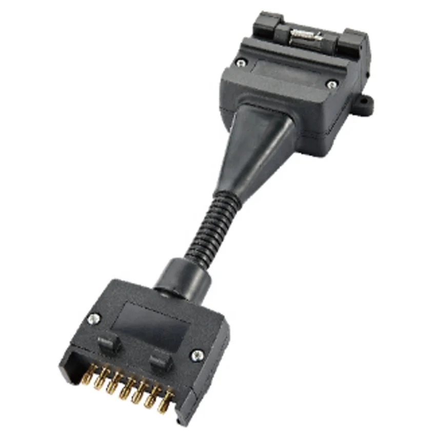 12-Pin Female to 7-Pin Flat Male Trailer Adapter for Caravan Boat