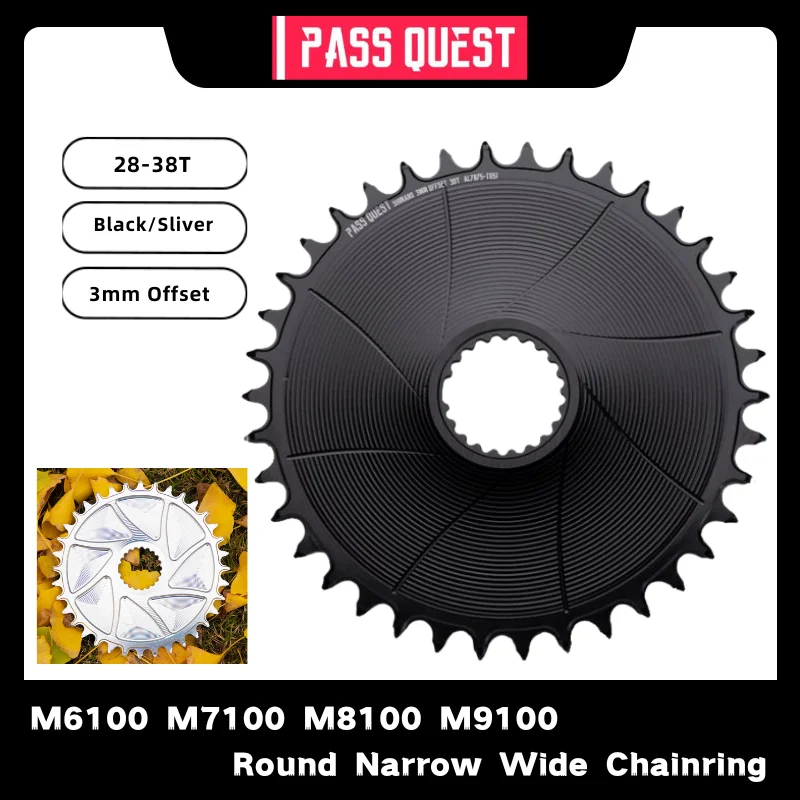 PASS QUEST 3mm Offest BOOST Direct Mount MTB Round Narrow Wide Chainring 28-38T M6100 M7100 M8100 M9100 Crankset