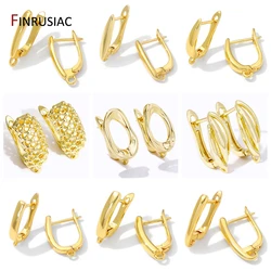 18K Gold Plated Brass Smooth Earwire Fasteners Earring Hooks Clasps,Earring Fixtures,DIY Women Shvenzy Earrings Making Supplies