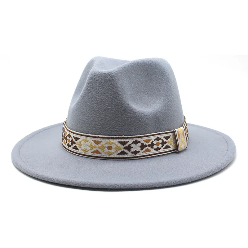 British Woolen Hat Women S Spring Autumn Winter Wide Brim Flat Top Retro French Top Hat Flat Brim Wool Like Fedora Hat Felt Cap