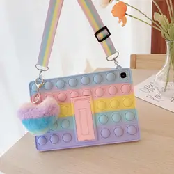 For Samsung Galaxy Tab A8 10.5 SM-X200 X205 A7 10.4 T500 T505 T510 Case Rainbow Silicone Kids Cover S6 Lite 10.4 SM-P610 P615 #S