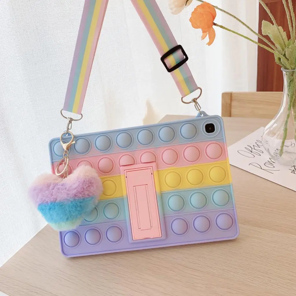Etui Samsung Galaxy Tab A8 10.5 SM-X200 X205 A7 10.4 T500 T505 T510 Rainbow Silicone Kids Cover S6 Lite 10.4 SM-P610 P615 # S