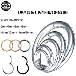 1PC ASTM-F136 Titanium Nostril Piercing 10/12/14/16/18G Septum Clicker Ear Cartilage Tragus Helix Conch Piercing Nipple Jewelry
