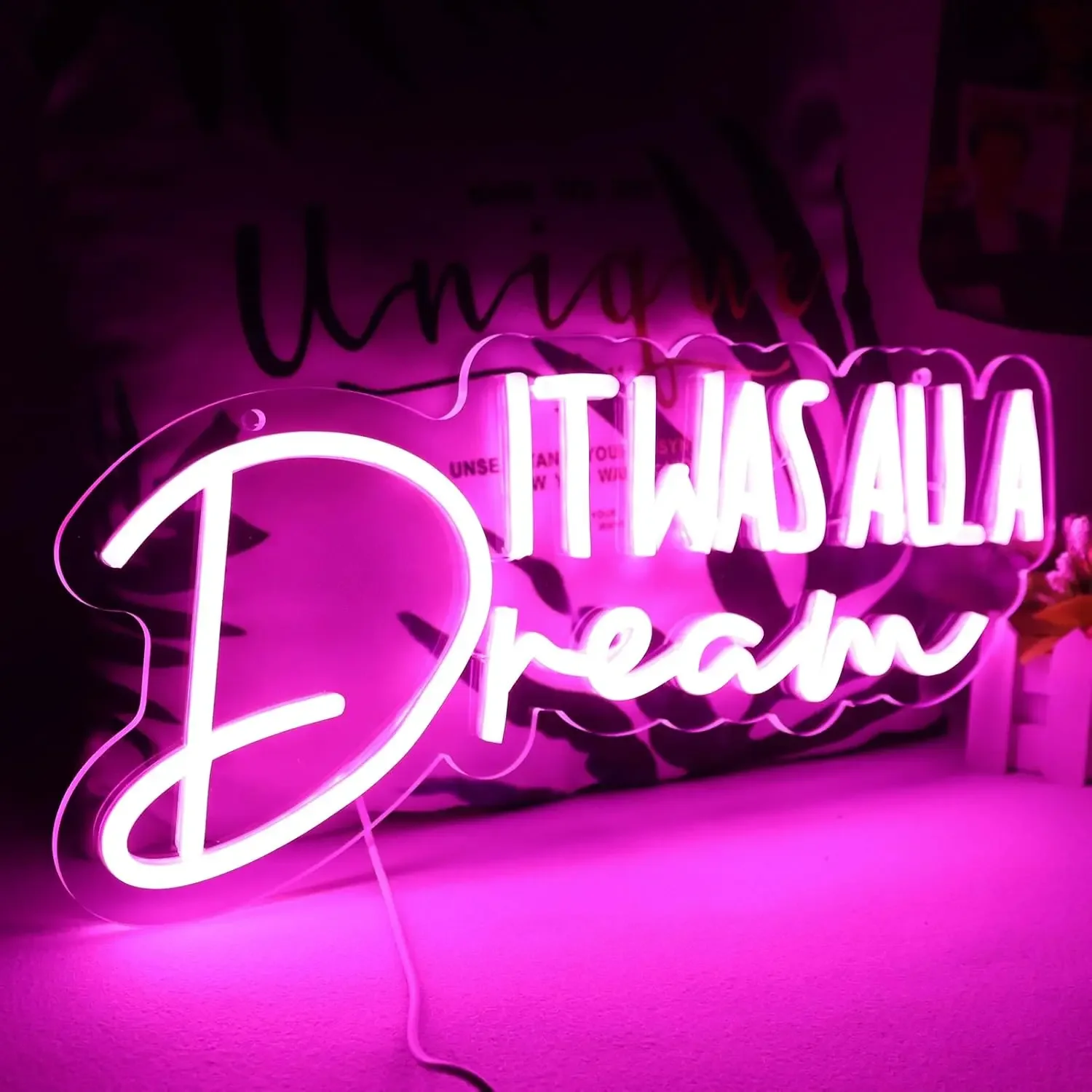 It Was All a Dream Neon Sign LED Neon Light Sign for Bedroom Man Cave Bar Home Decor Birthday Christmas Gift Night Light