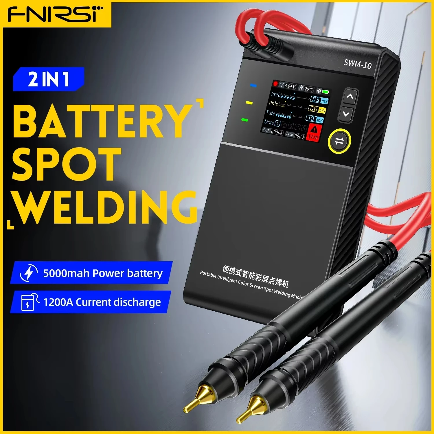 FNIRSI SWM-10 TFT-Farbbildschirm-Akku-Punktschweißgerät, tragbares Handschweißgerät, DIY MAX 0,25 mm
