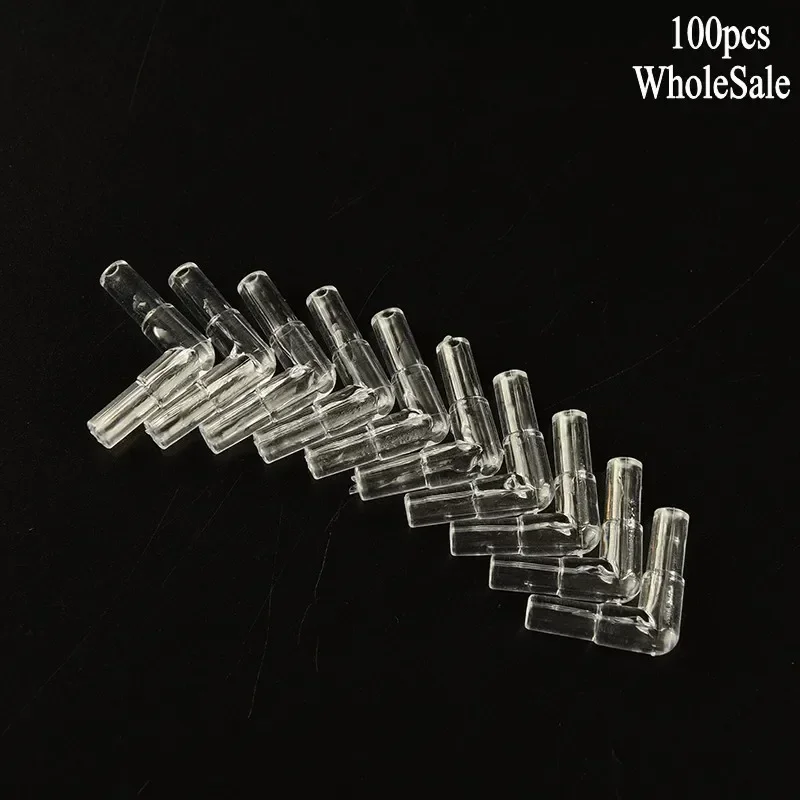 100pcs 4mm L Shaped Fish Tank Air Line Tubing Joints Connectors Acuarios Aquarium Air Pump Line Tubing Joints Connectors