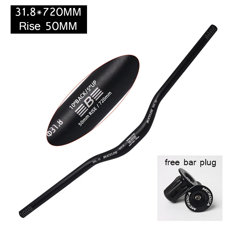 BUCKLOS 25.4mm 31.8mm Fiets Riser Stuur 620/660/720/780mm Fiets Zwaluw Stuur Ultralight M Type MTB BMX Handvat Bar