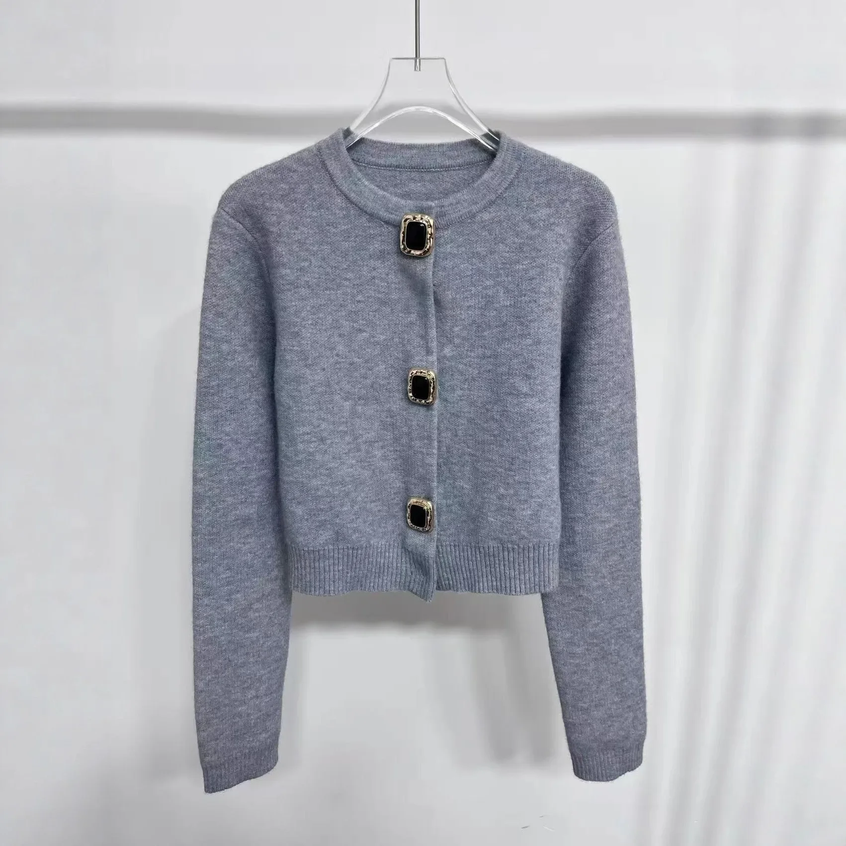 【Gift Free】 Women Knit Cardigan Top 2025 Spring Autumn Korean Style Casual Commuter Loose Fit Lazy Knitwear Round Neck Sweater