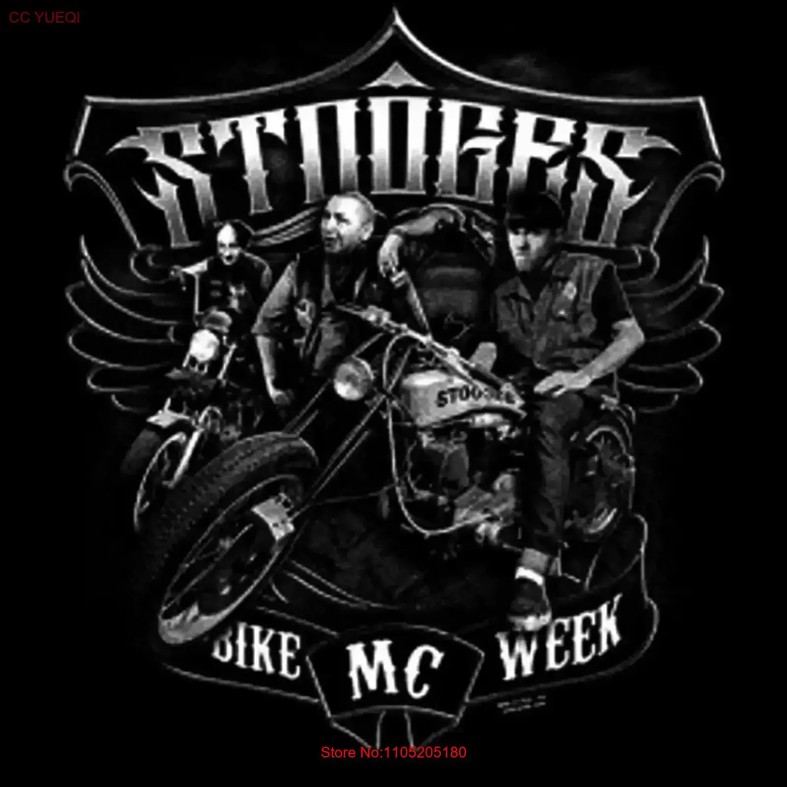T Shirt XL 2X 3X STOOGES BIKE WEEK THREE HUMOR NOVELTY vintage Washed Top For Everyday Wear Casual designer clothes Unisex
