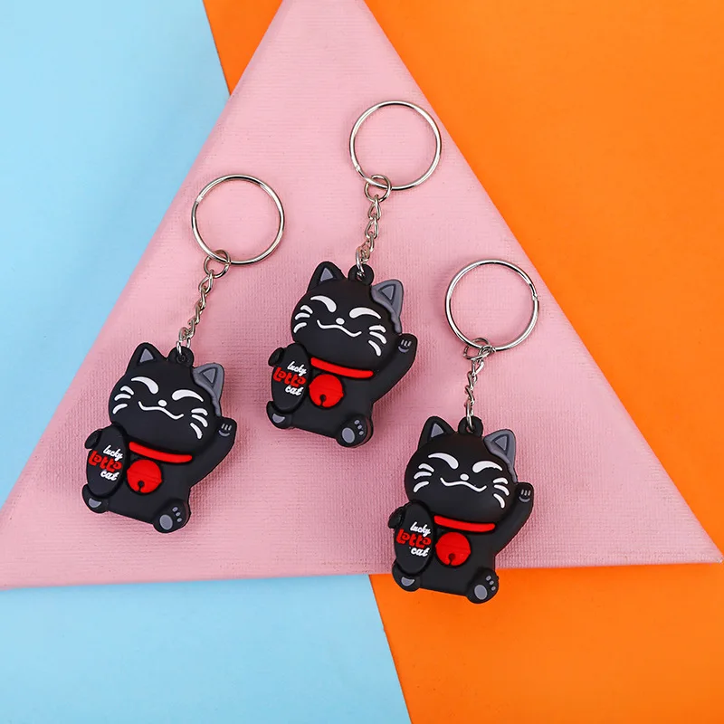 minso まねき猫キーホルダーペンダント、かわいいランドセルペンダント、子供用小さなギフトキーホルダー