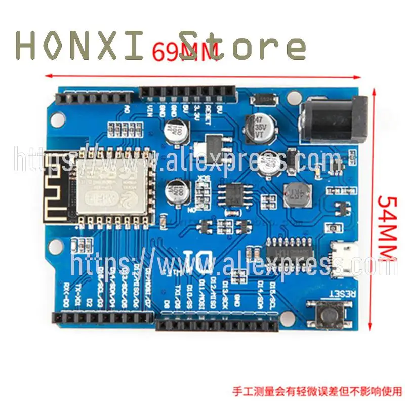 1 pz D1 WiFi UNO R3 scheda di sviluppo basata sul modulo ESP8266 ESP-12N F