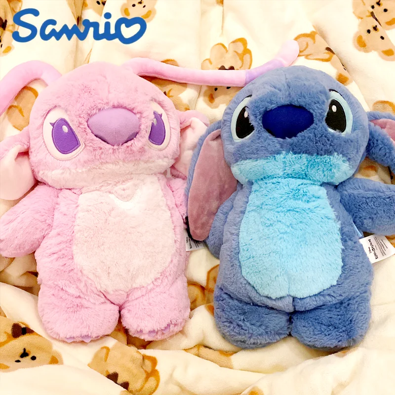 Stitch Angel Lotso Plush Hand Warm Bottle Hot Water Bottles Kawaii Soft Winter Portable Warm Hand Bag Anime Toys Halloween Gift