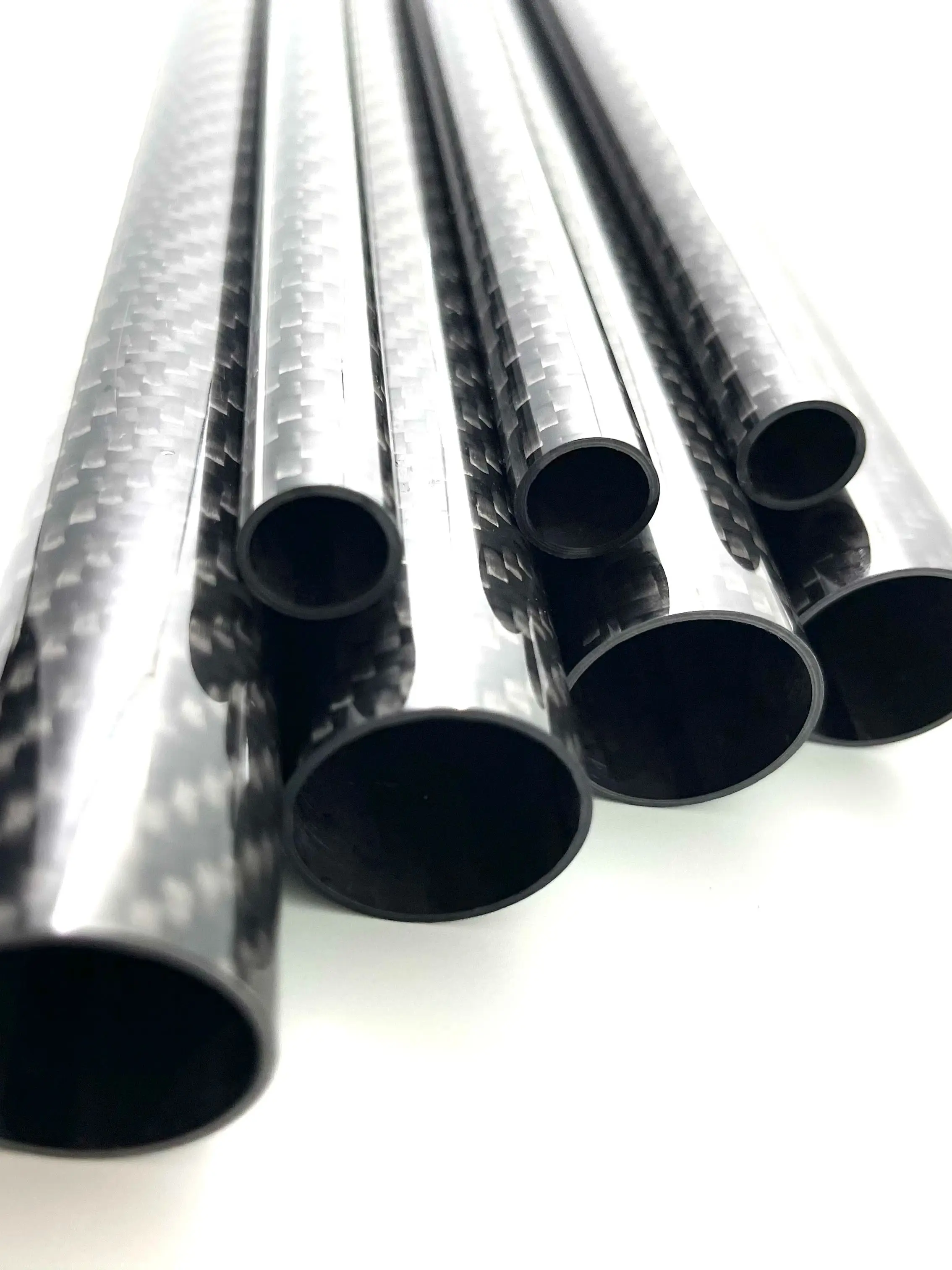 3k carbon fiber tube Length 1000MM 2PCS Twill Glossy  Wall thickness 1.5mm  OD 6-30MM High-strength carbon fiber tubes