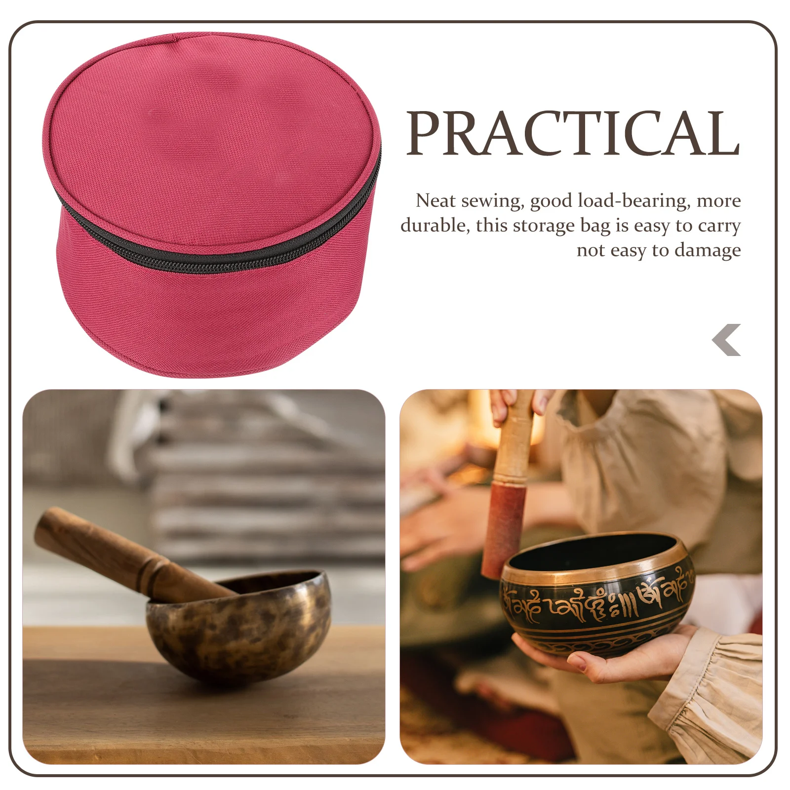 

Buddha Sound Bowl Bag Singing Bowls Storage Pouch Portable Tibeten Carrying Case for