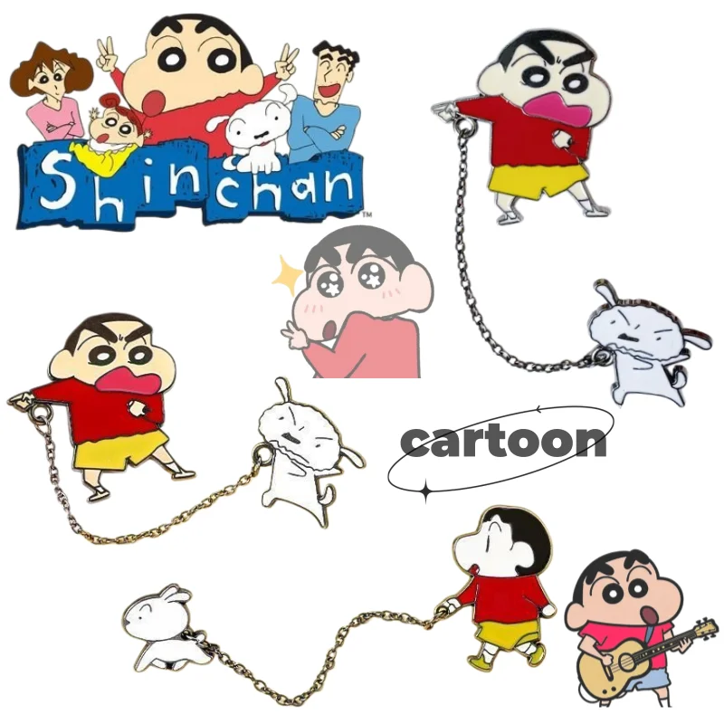 New Crayon Shin-chan Pochi Badge Creative Cartoon Cute Fashionable Personalized High-Value Portable Student Brooch Pendant Gift