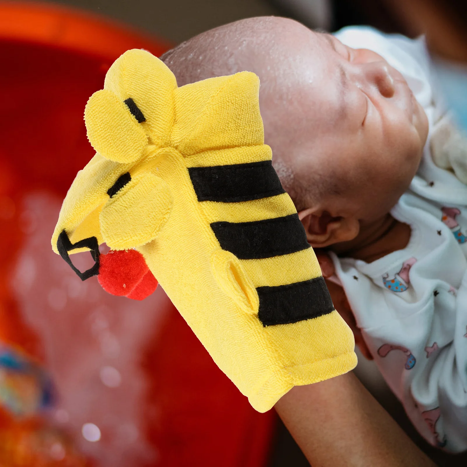 4 قطعة قفازات حمام الطفل الحيوانات الكرتون منشفة قفازات الاطفال حمام لوازم التقشير دش قفازات الظهر تنظيف الجسم #4