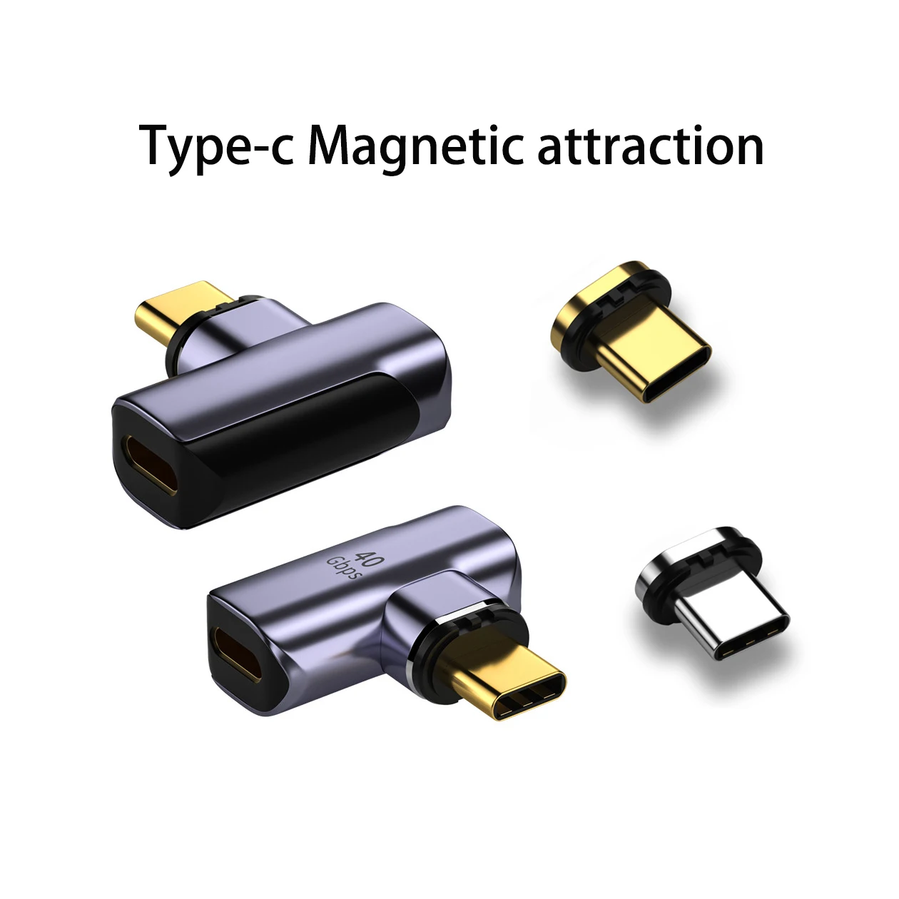 

1PCS USB4.0 Magnetic Charger Connector Adapter 40Gbps PD 100W Fast Charging Magnet USB C To Type C Converter 24 Pins 8K