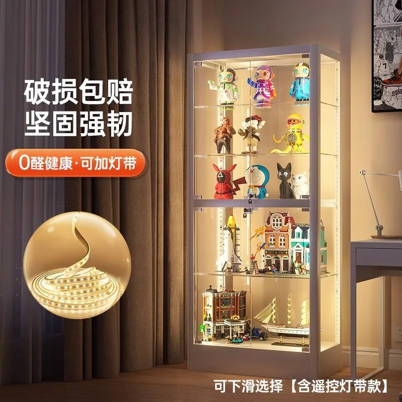 

Custom. Hand-Made Display Cabinet Household Model Toy Display Cabinet with Light Transparent Tempered Glass Cabinet Wine Ca