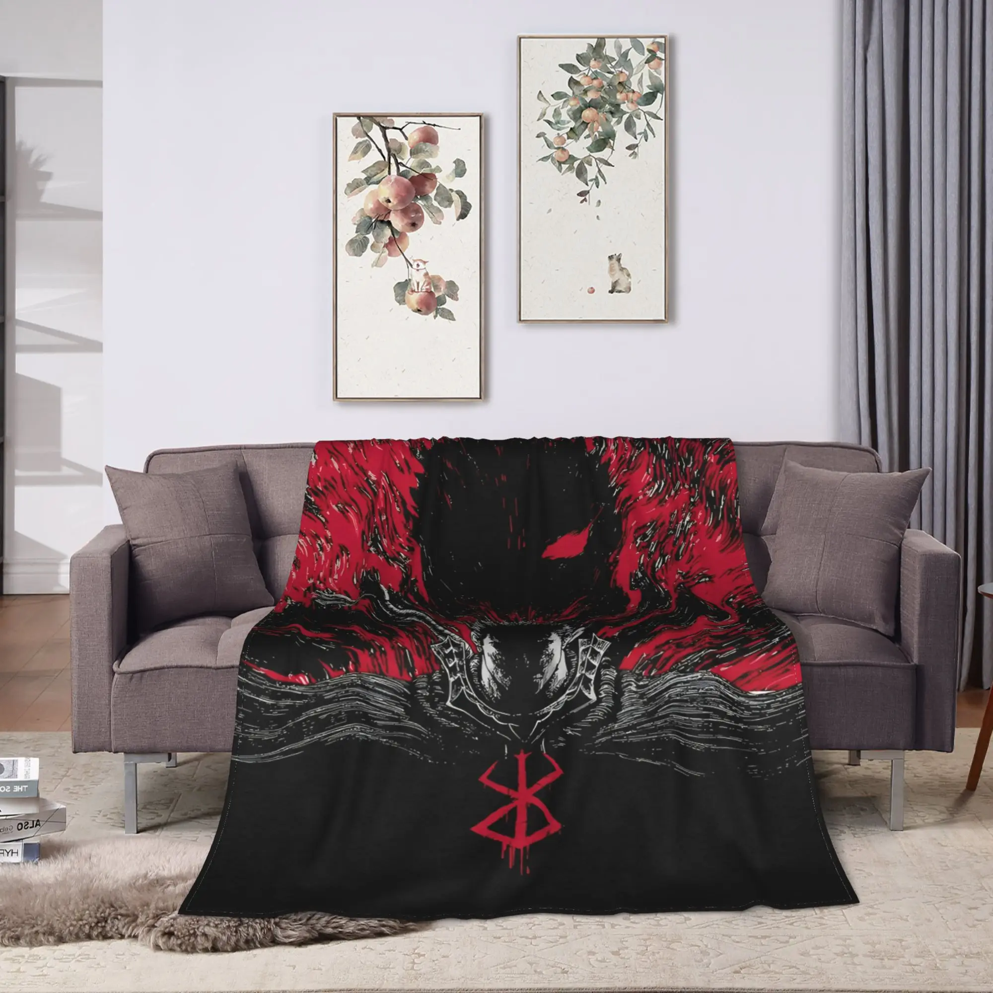 Anime Blanket Warm Soft Novelty B-Berserks Plush Bedding Throws For Home Decor Travel Office Flannel Bedspread Bed Cover