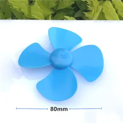 Blue Mini 80mm Four-blade 4 Blade Propeller Fit for 2mm Motor Diameter Shaft Fan Paddle Student Technology Handmade Accessories