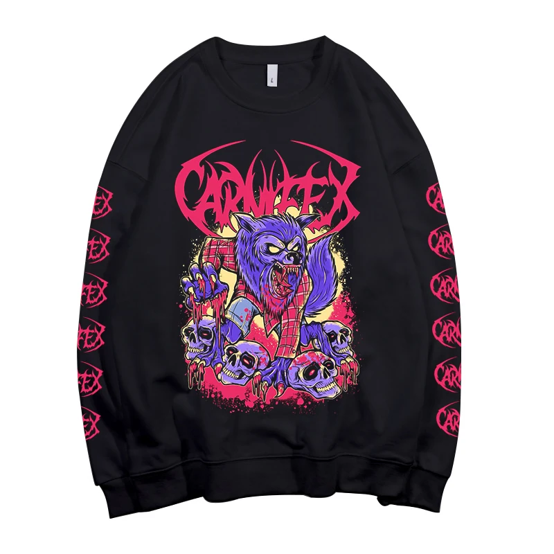 

Skull Deathcore Carnifex Pollover Sweatshirt Rock Hoodie Punk Sudadera Streetwear Fleece Outerwear Heavy Death Metal