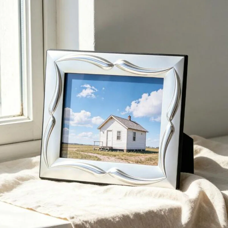European Style Aluminium Art Ripple Rectangle Photo Frame 6 Inch 7 Inch Picture Frame Bedroom Tabletop Photo Display Ornaments