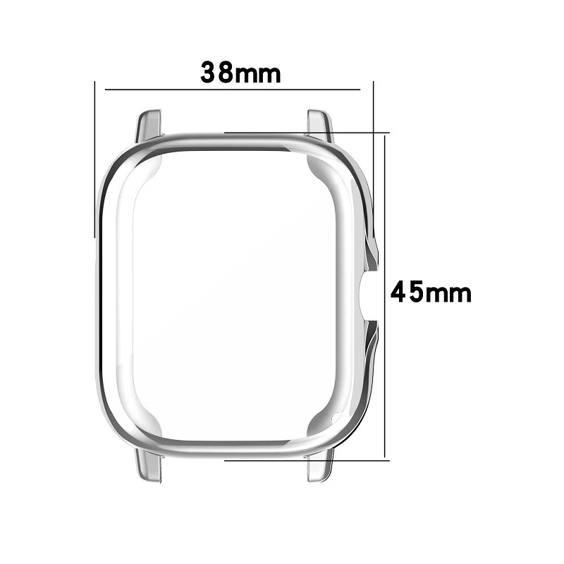 Protective Cover for Amazfit GTS 2 TPU Case for Huami Amazfit GTS 2E Smartwatch Protector A1968 Full Coverage Black
