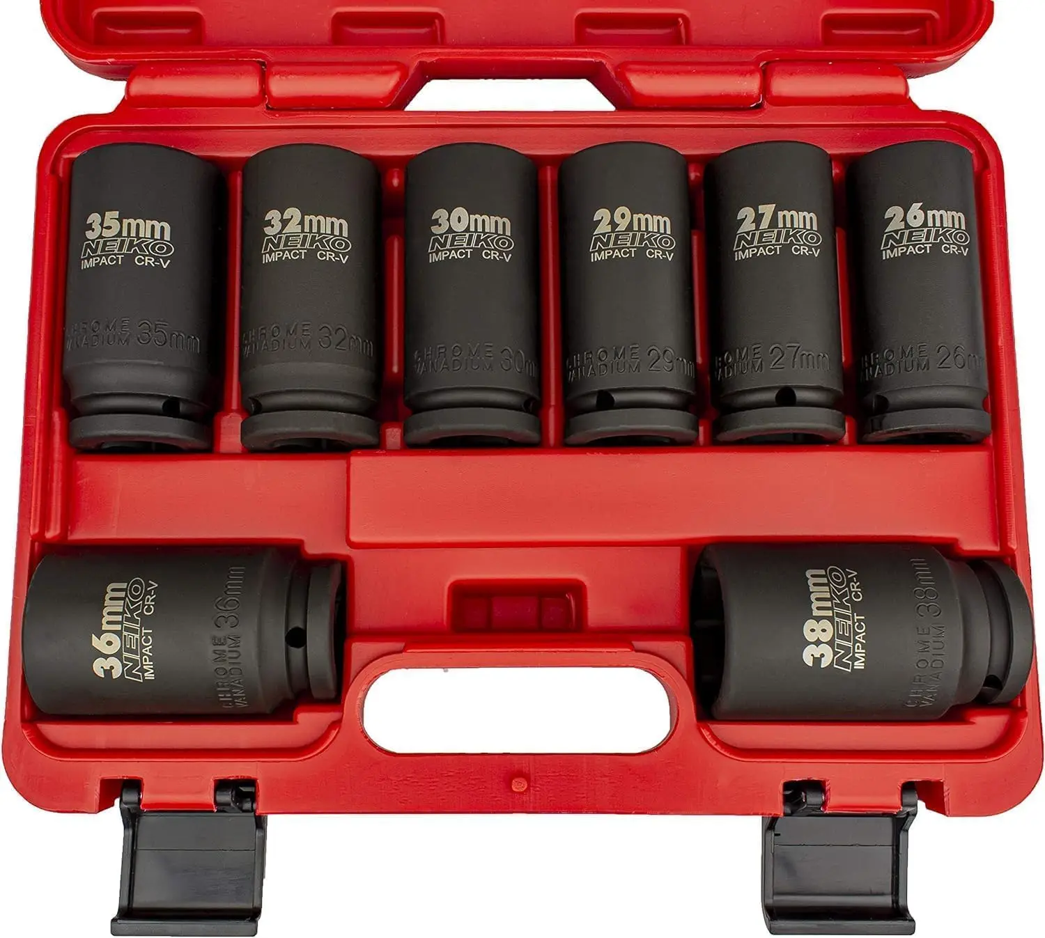 3/4 Inch Drive Impact Socket Set SAE 1 Inch to 1-1/2 Inch 8PC Deep Jumbo Sockets Chrome Vanadium