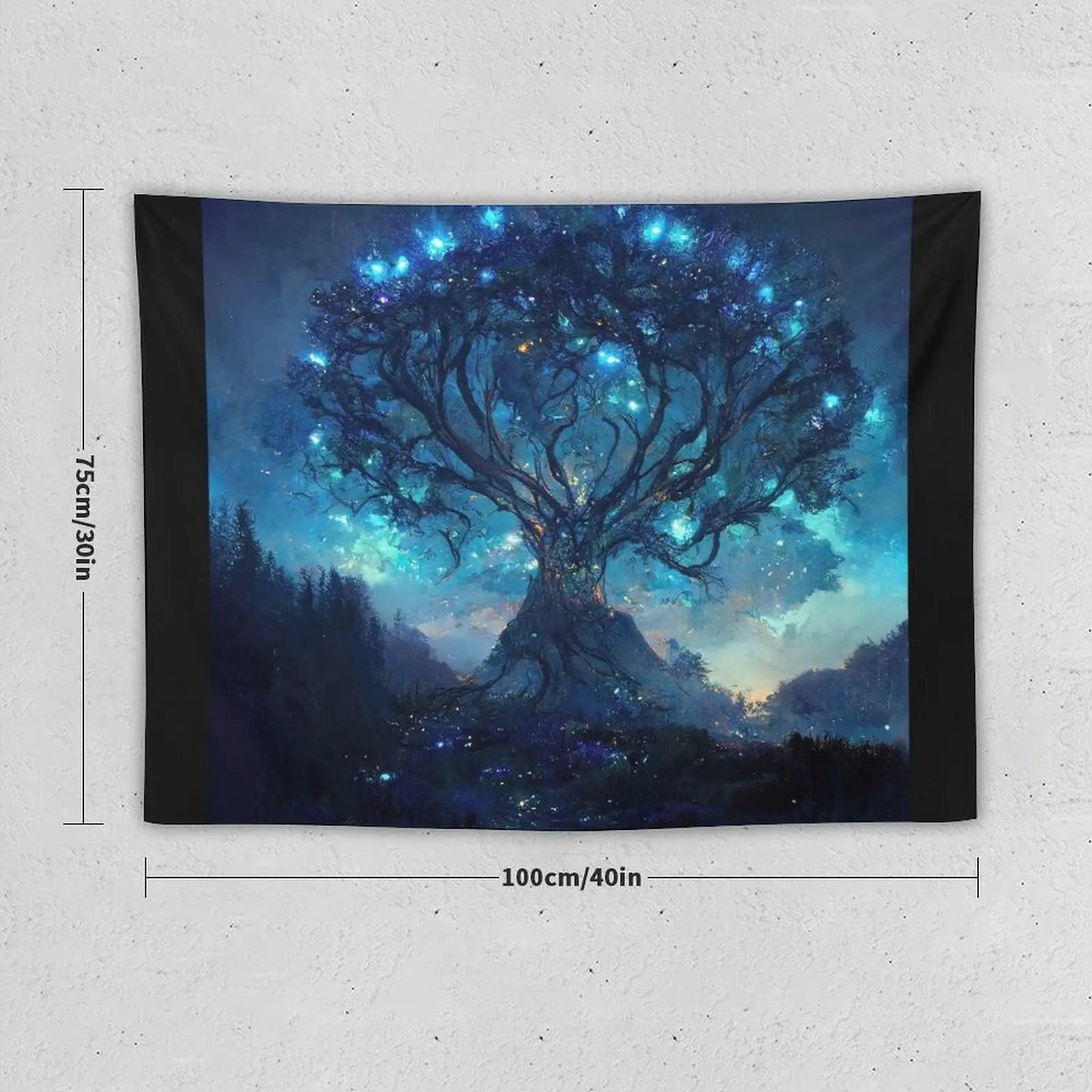 Fae Realm Tree of Dreams v2 Tapestry Aesthetics For Room Custom Aesthetic Room Decors Tapestry