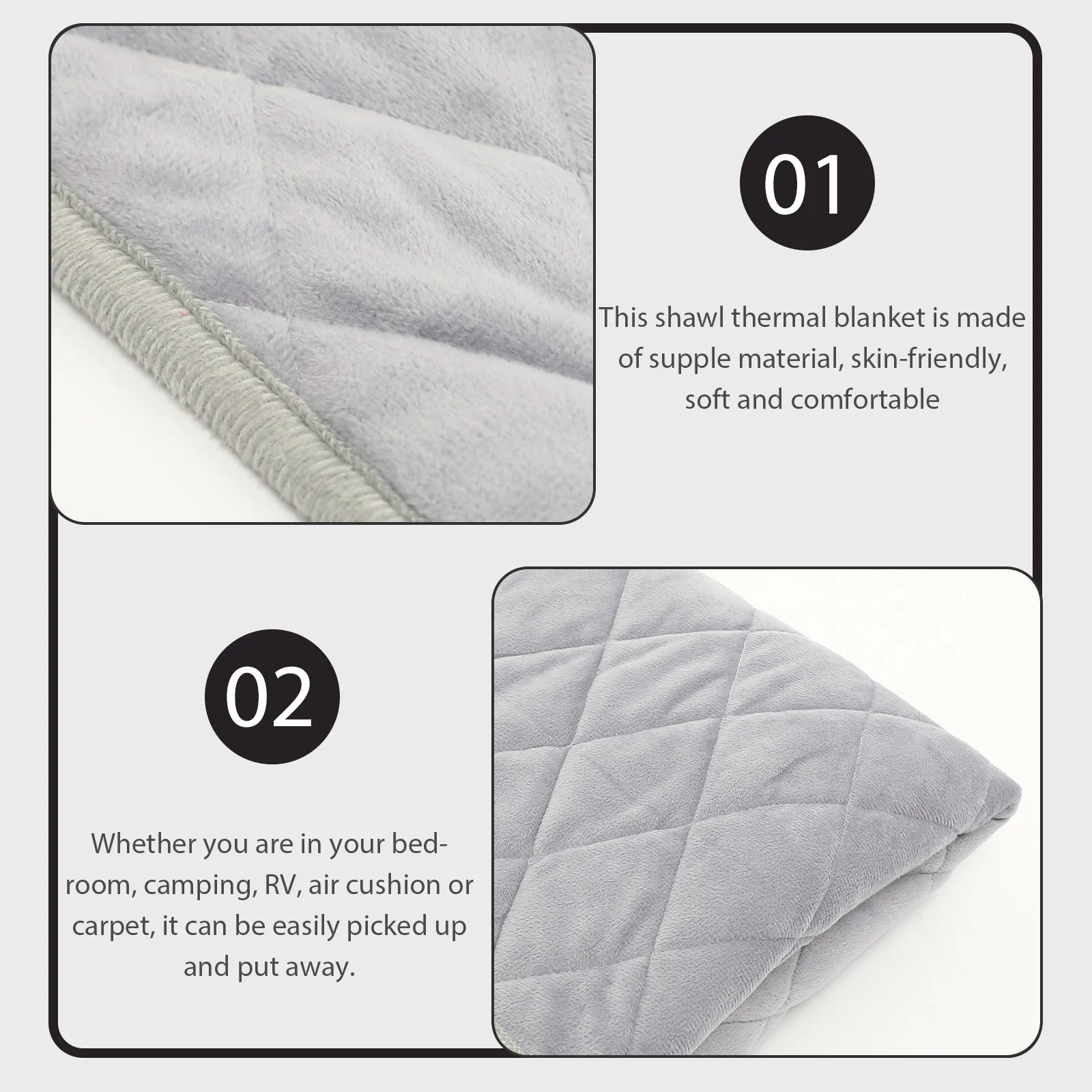 

Electric Heated Blanket Warm Thermal Soft Wireless Design for Office Bedroom Camping Home Use Electric Blanket