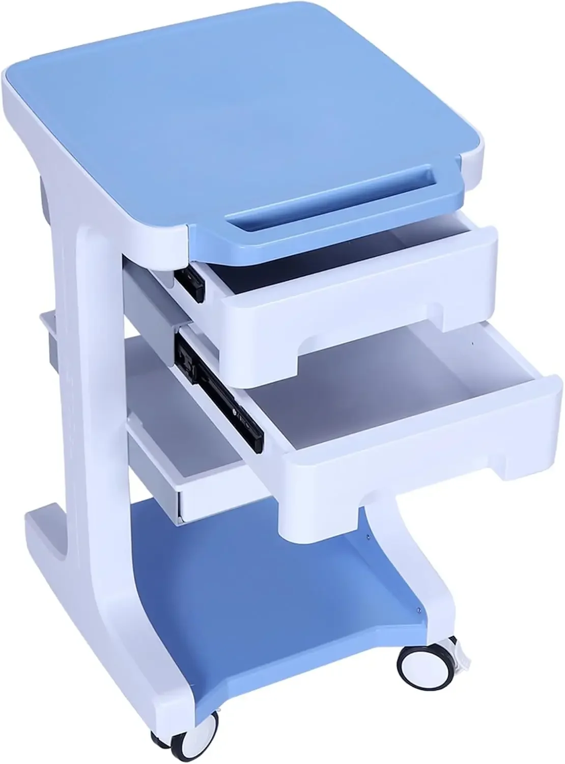 3 Tier Medical Rolling Cart with 2 Drawers Beauty Salon Rolling Trolley Max 110LBS Load 4 Wheels Mobile Storage Carts Lab Ultras