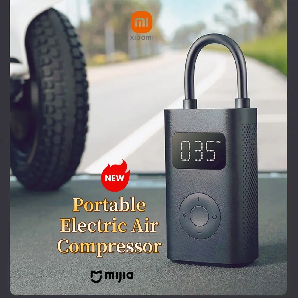 Xiaomi Mini Inflatable Portable Electric Air Compressor, Multitool Inflator, 25_Speed Boost, Type-C LED, Treasure, 150PSI